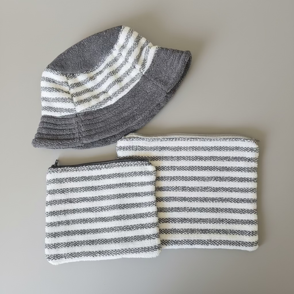 Terry Towel Zipper Pouch - Large