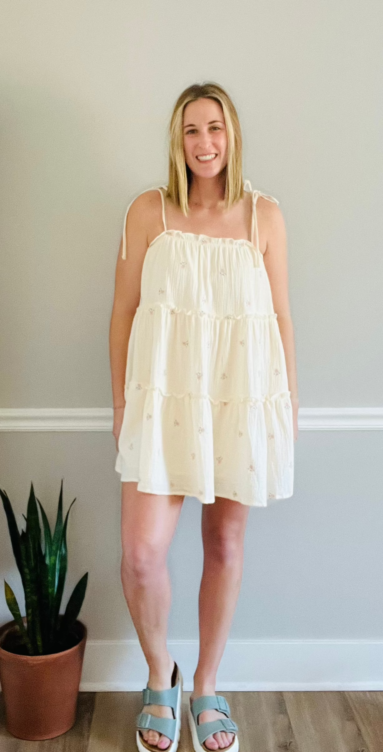 Embroidered Mini Dress