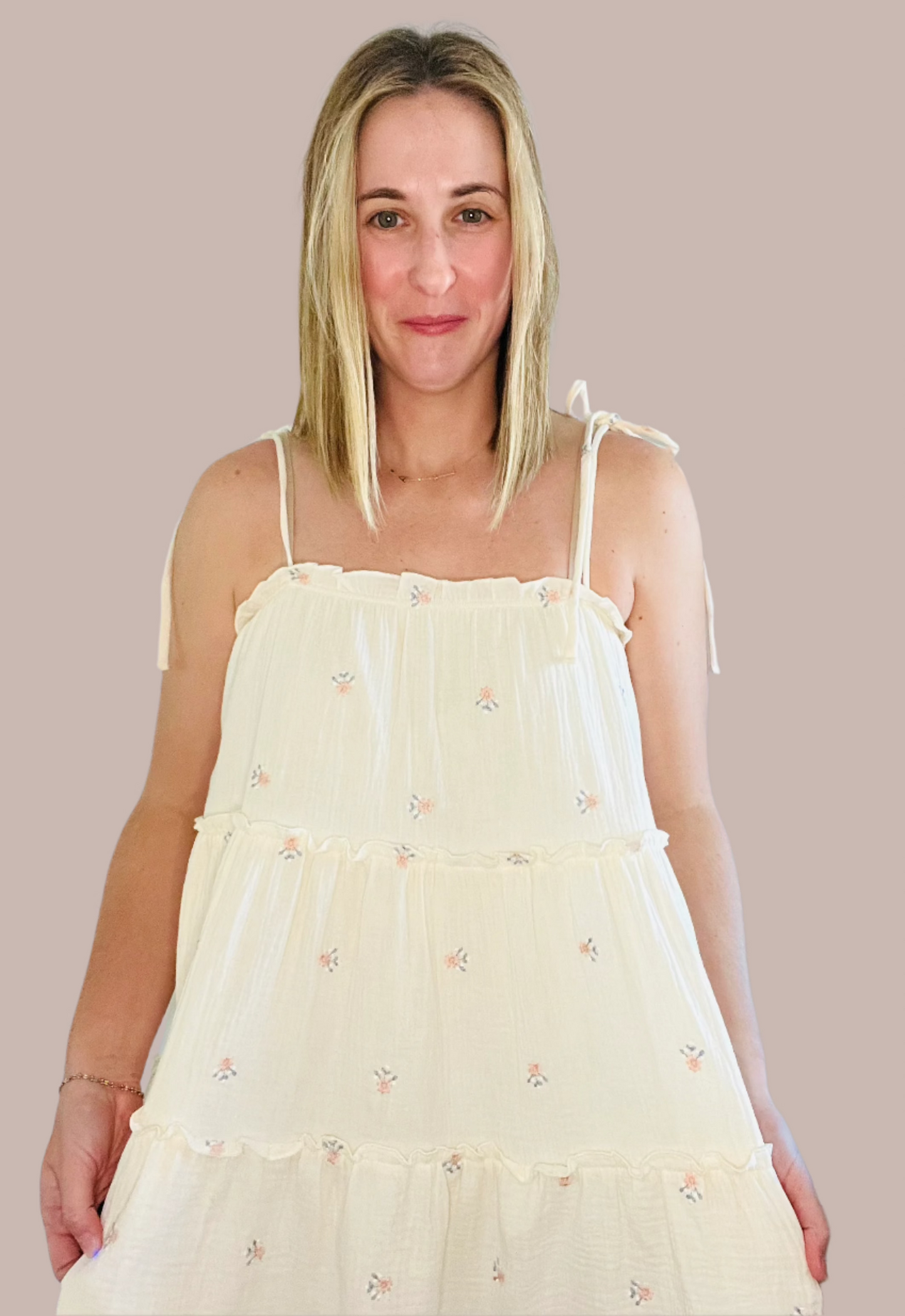 Embroidered Mini Dress