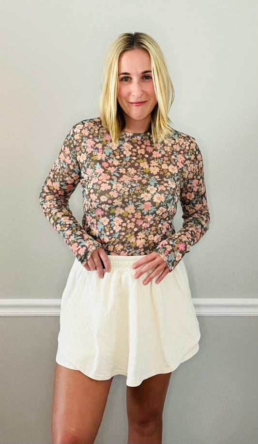 Ivory Flowy Skort