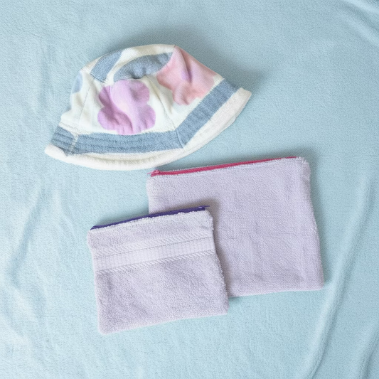 Terry Towel Zipper Pouch - Large