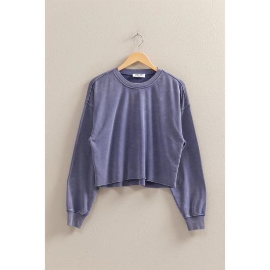 Dusty Indigo Cropped Sweatshirt